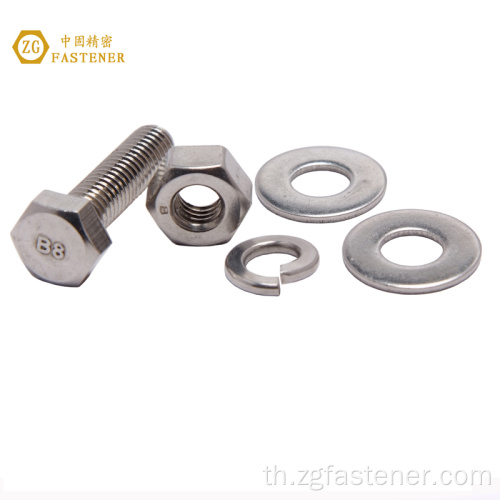 Hardware Fastener 304/316 Hex Bolt Nut และ Washer